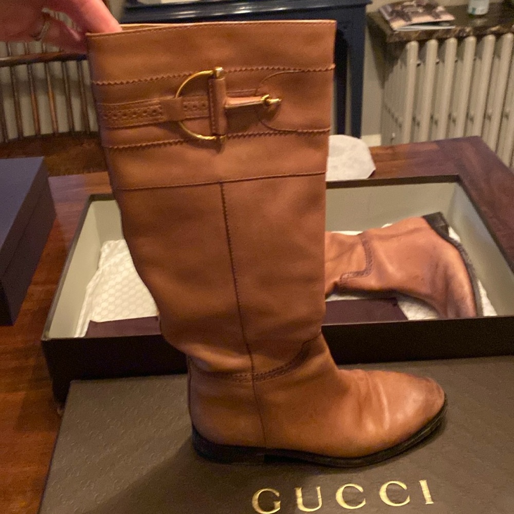 GUCCI leather riding boots